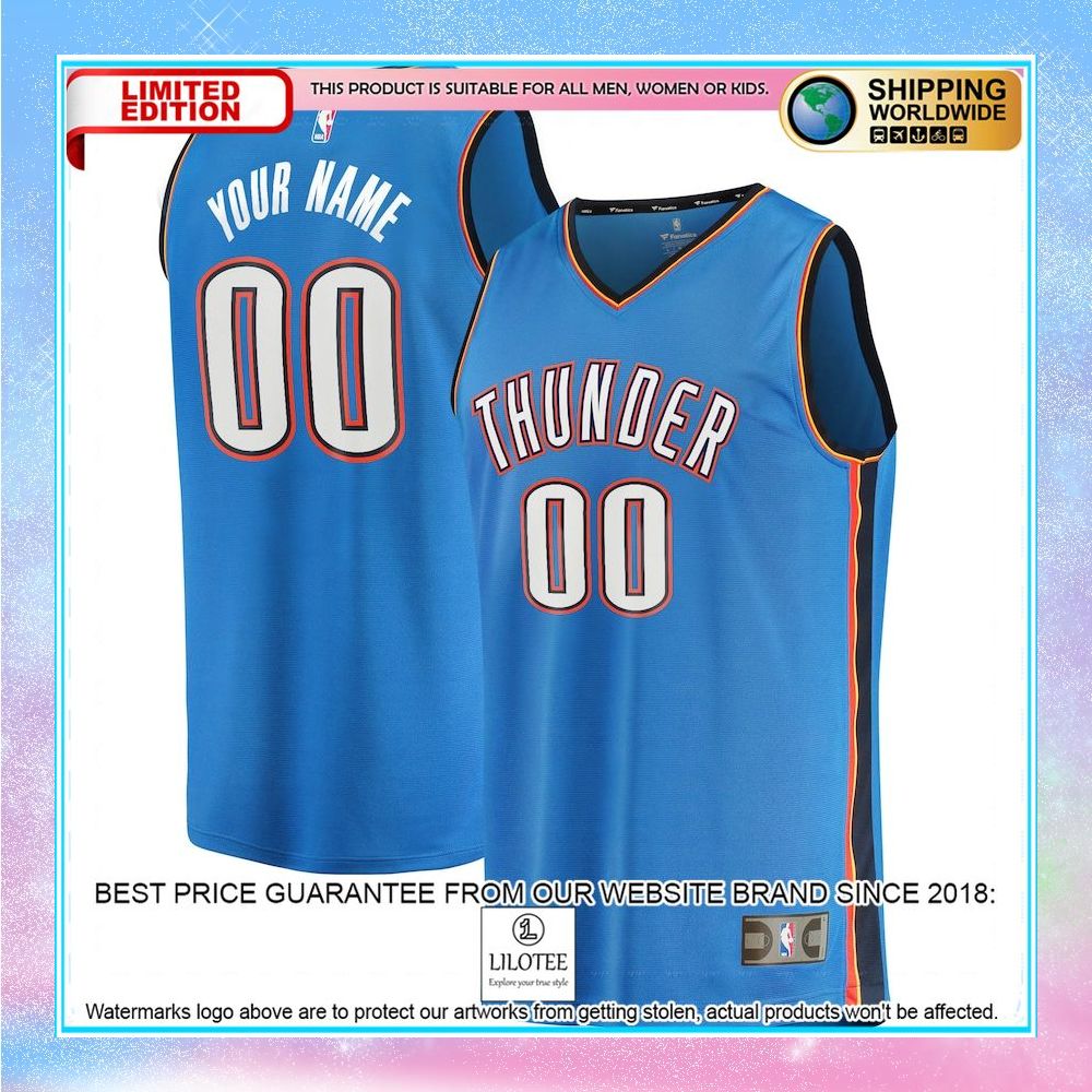 oklahoma city thunder 2019 20 custom blue basketball jersey 1 862