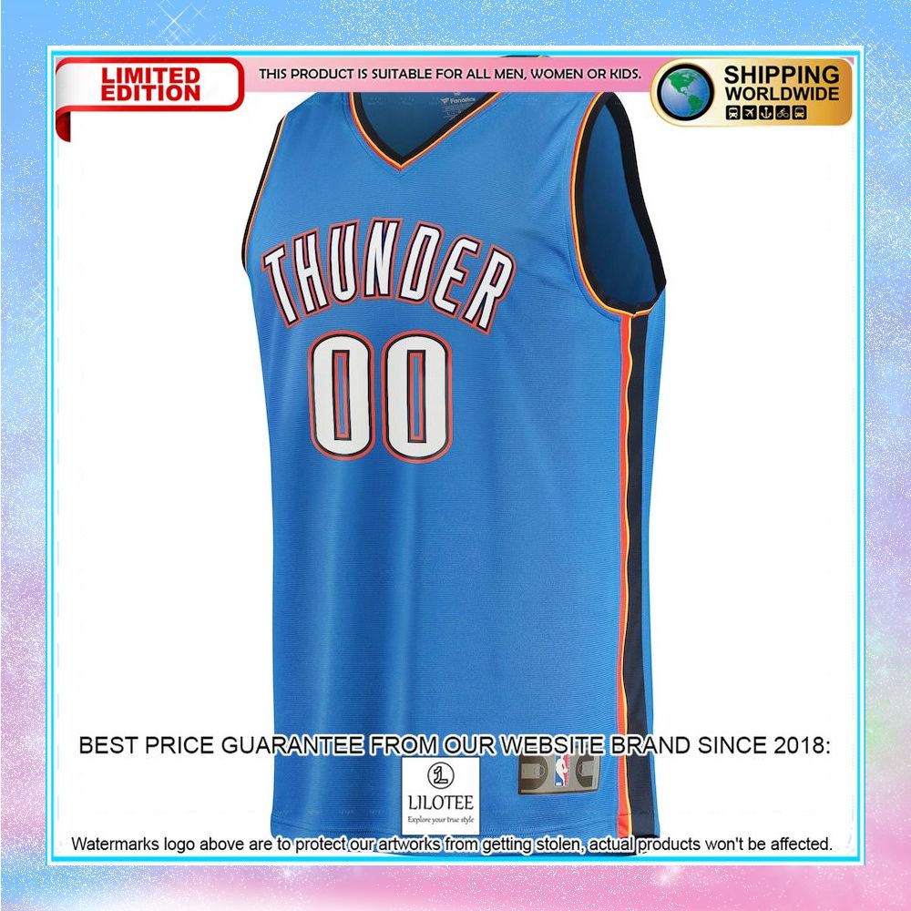 oklahoma city thunder 2019 20 custom blue basketball jersey 2 109