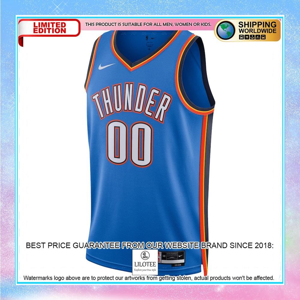 oklahoma city thunder nike unisex 2022 23 custom blue basketball jersey 2 665