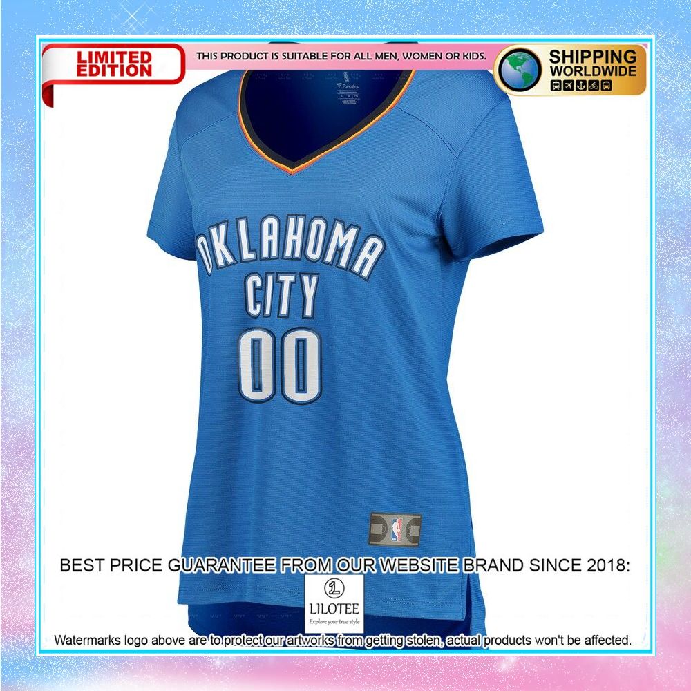 oklahoma city thunder womens custom blue basketball jersey 2 206
