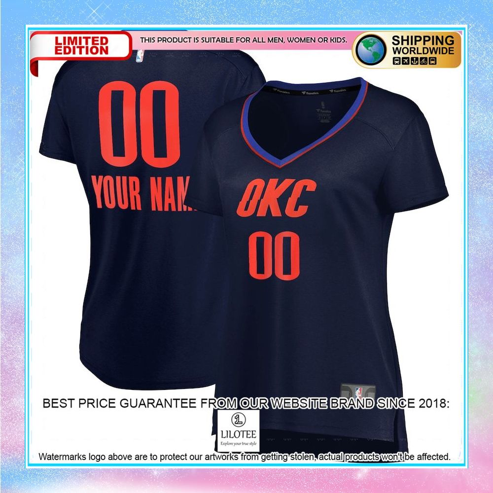 oklahoma city thunder womens custom navy basketball jersey 1 170