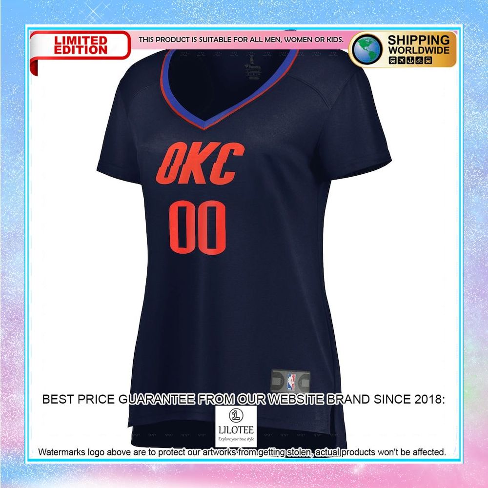 oklahoma city thunder womens custom navy basketball jersey 2 229