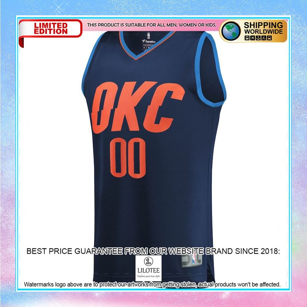 oklahoma city thunder youth custom navy basketball jersey 2 571