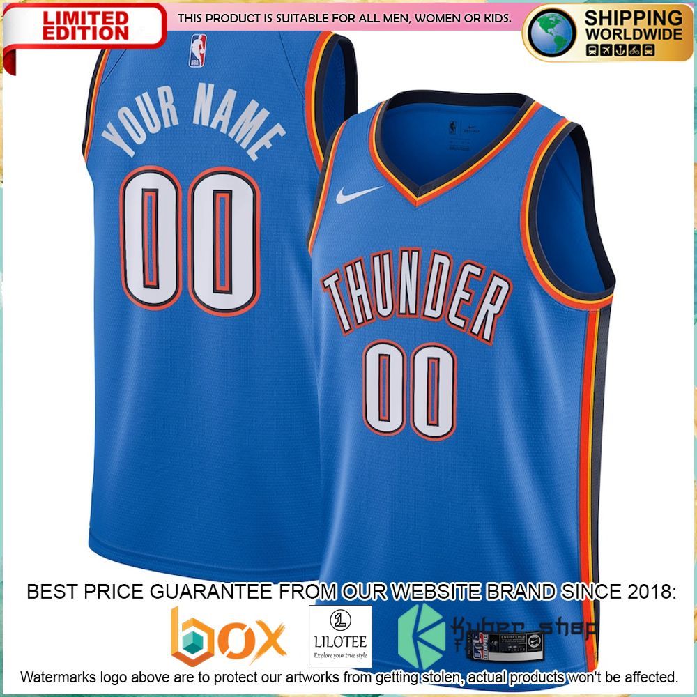 oklahoma thunder nike custom blue basketball jersey 1 658