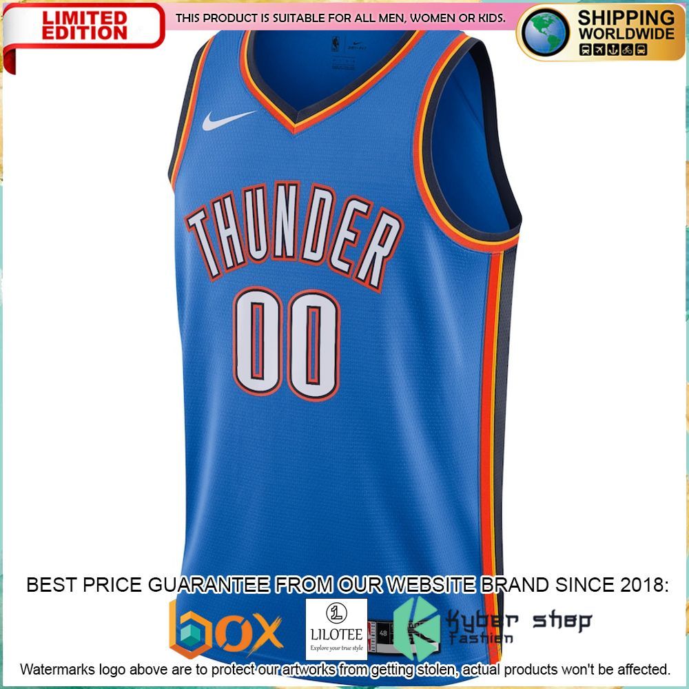 oklahoma thunder nike custom blue basketball jersey 2 273
