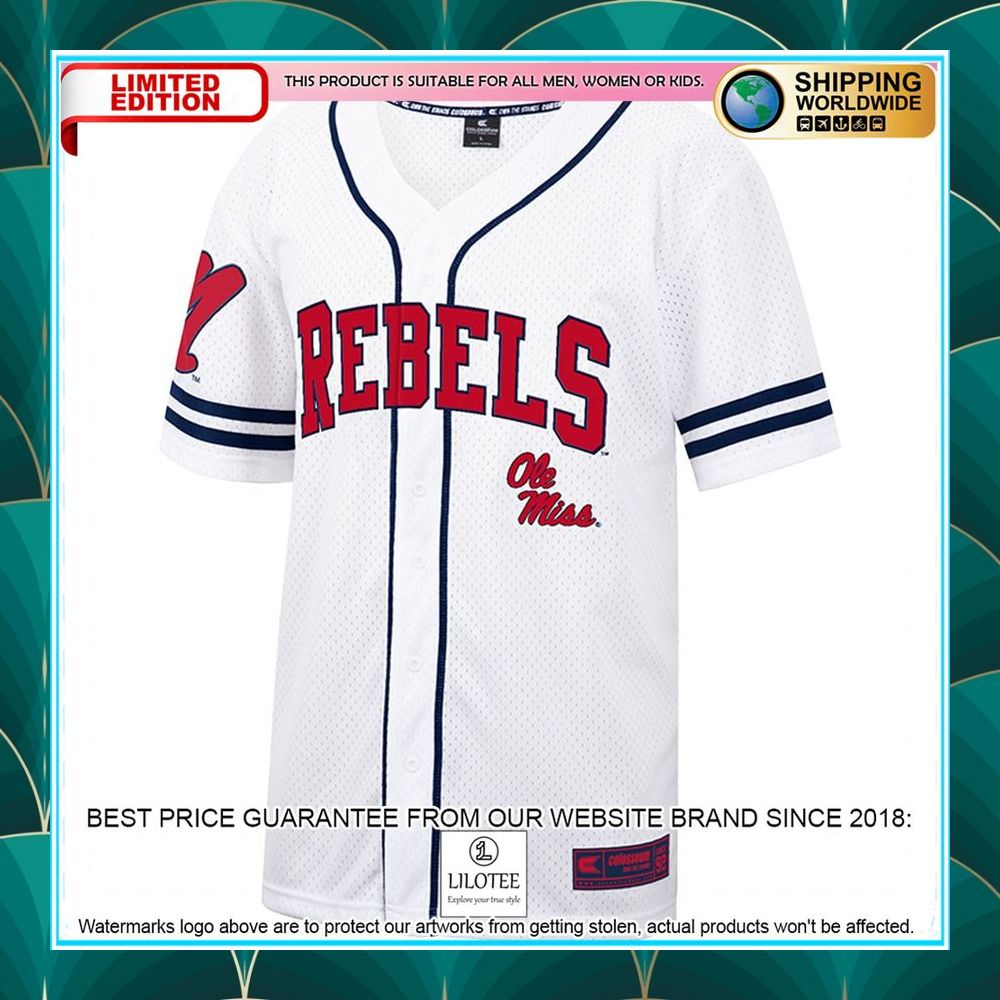 ole miss rebels white navy baseball jersey 2 205