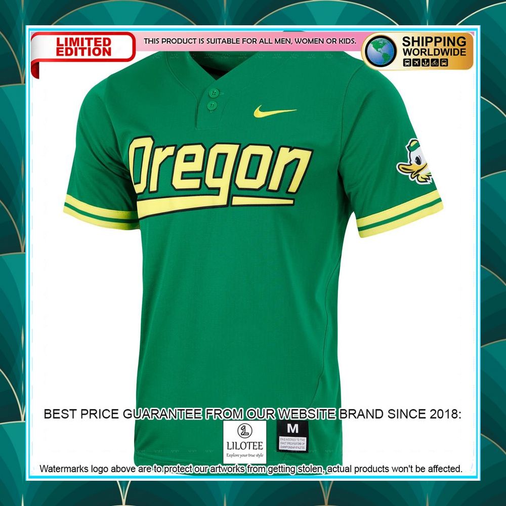 oregon ducks nike green baseball jersey 2 927