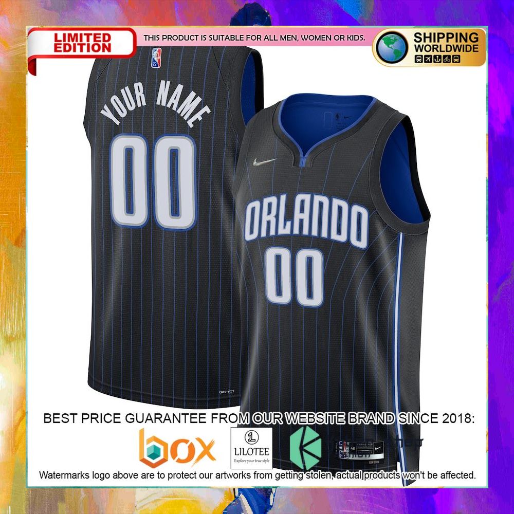 orlando magic 2021 22 diamond custom black basketball jersey 1 903
