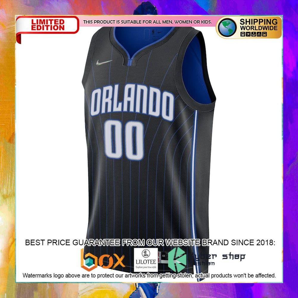 orlando magic 2021 22 diamond custom black basketball jersey 2 56