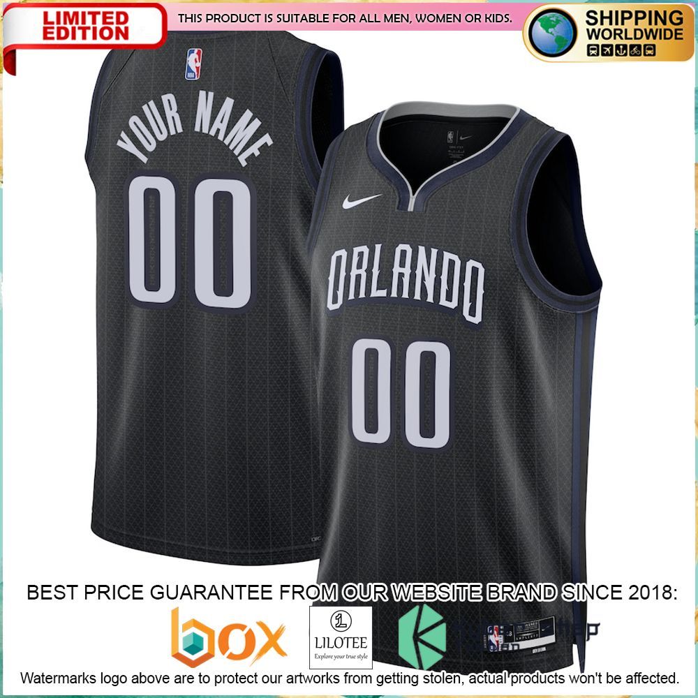 orlando magic nike 2022 23 custom black basketball jersey 1 346