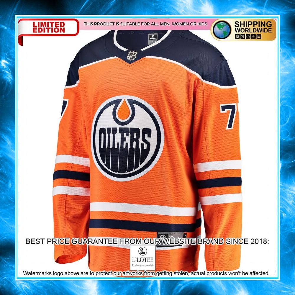 oscar klefblom edmonton oilers orange hockey jersey 2 779