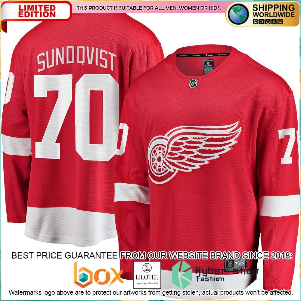 oskar sundqvist detroit red wings home breakaway red hockey jersey 1 119