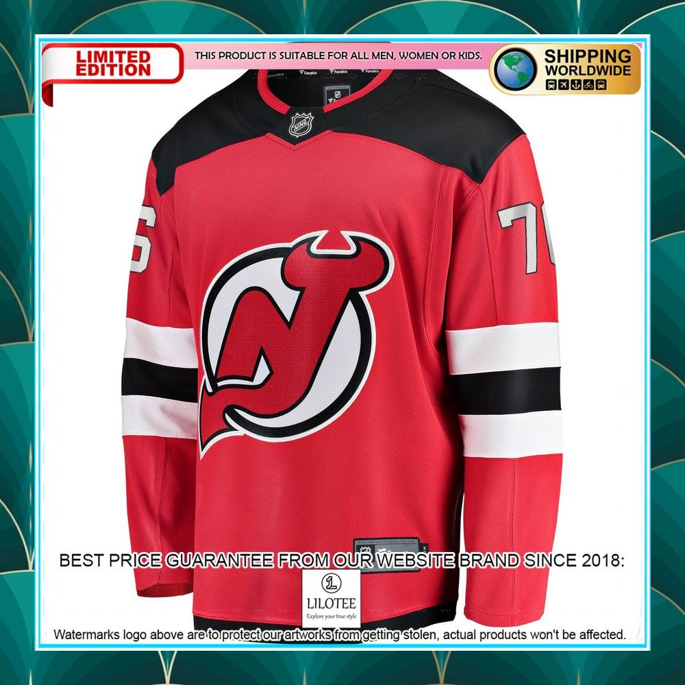 p k subban new jersey devils premier red hockey jersey 2 677