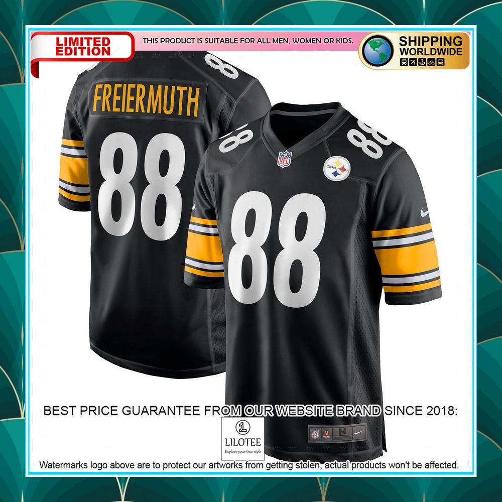 pat freiermuth pittsburgh steelers black football jersey 1 426