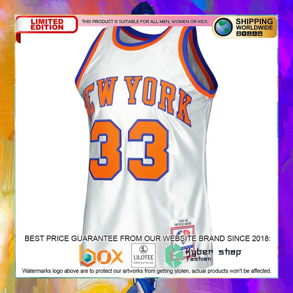 patrick ewing new york knicks 1985 86 75th anniversary platinum basketball jersey 2 384
