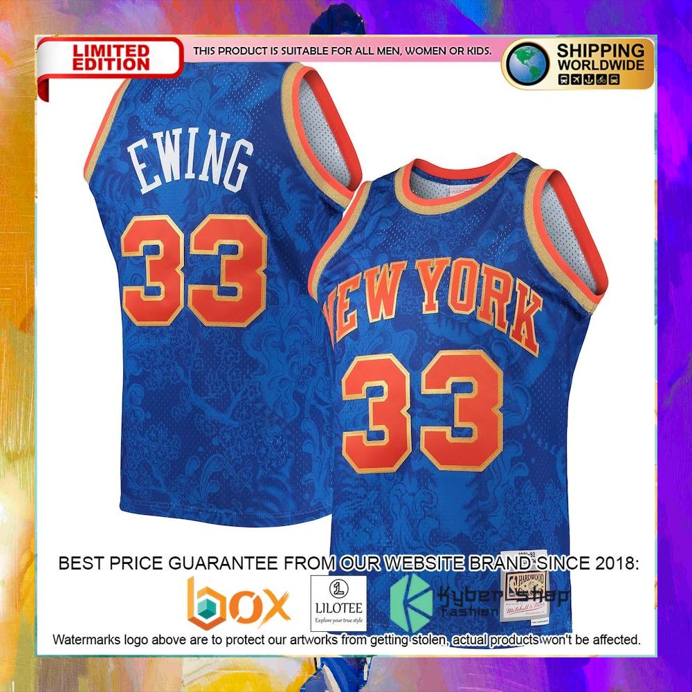 patrick ewing new york knicks 1991 92 blue basketball jersey 1 564