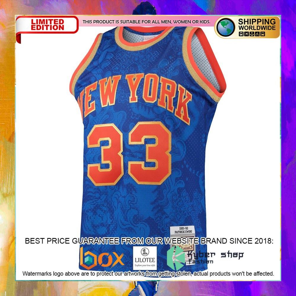 patrick ewing new york knicks 1991 92 blue basketball jersey 2 216