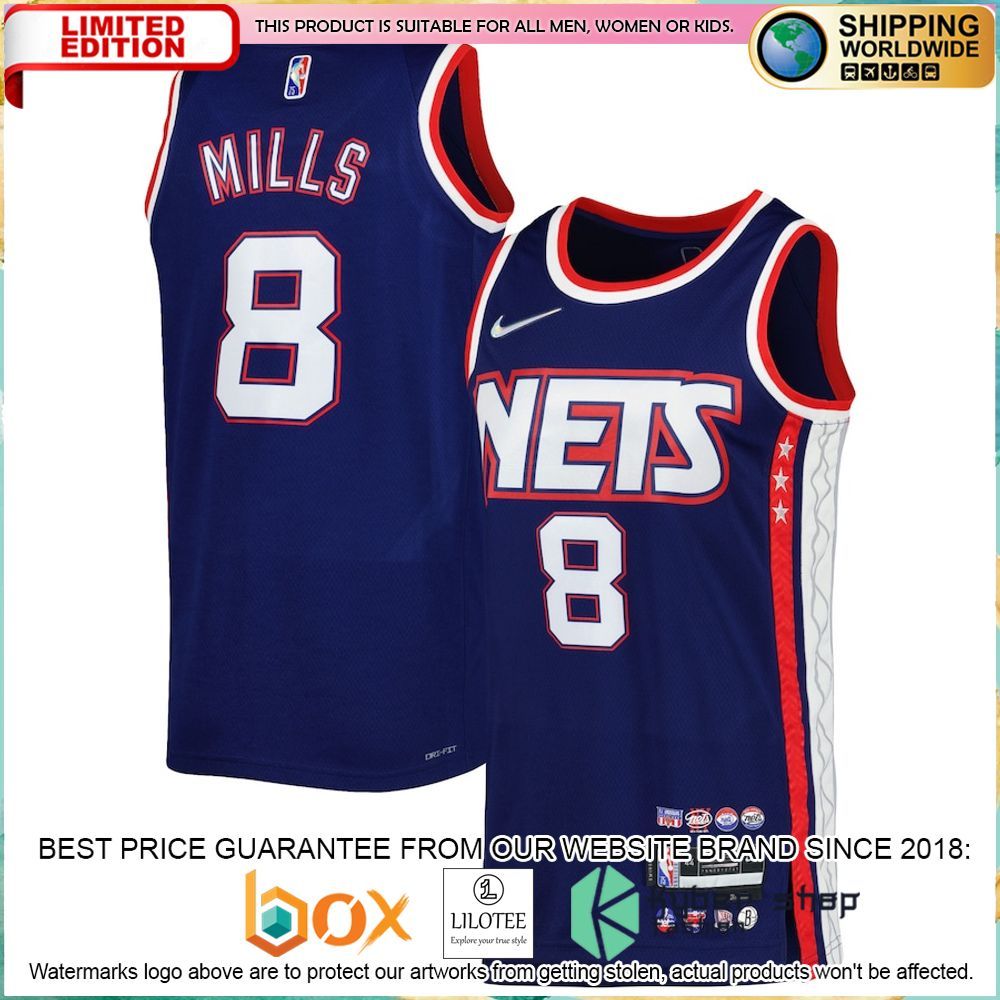 patty mills brooklyn nets nike 2021 22 navy basketball jersey 1 175