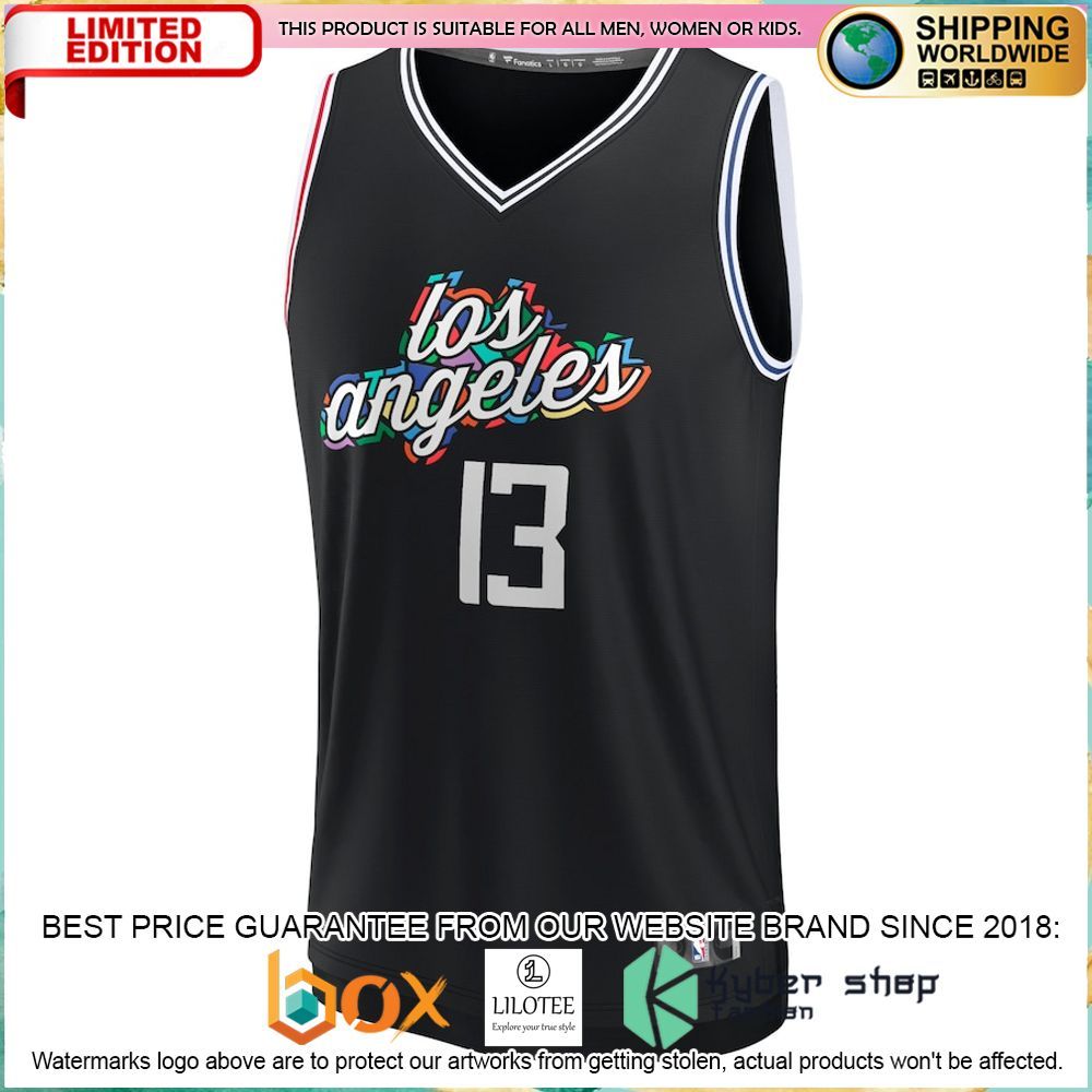 paul george los angeles clippers 2022 23 black basketball jersey 1 484