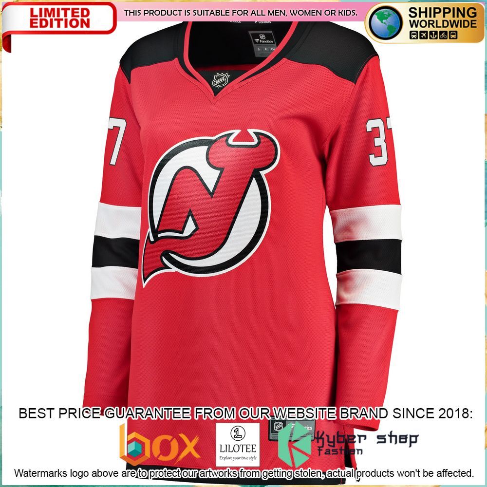 pavel zacha new devils womens red hockey jersey 2 807