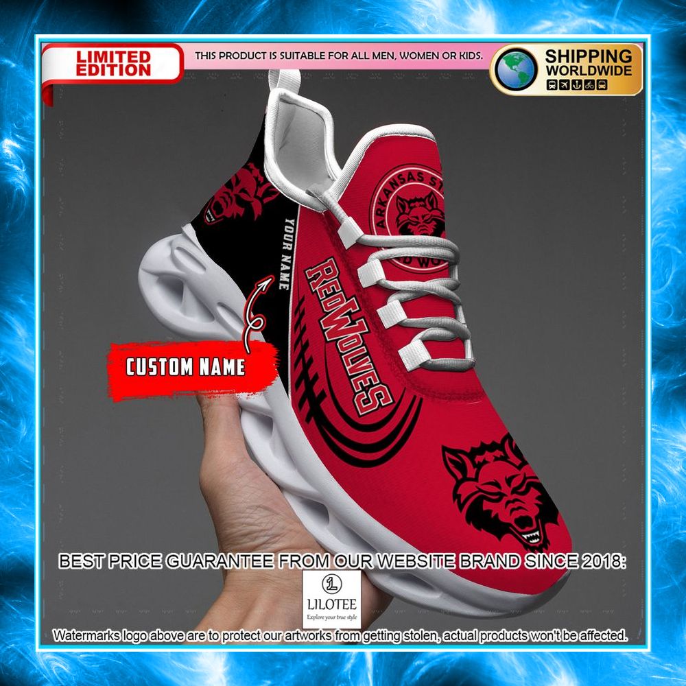 personalized arkansas state red wolves max soul shoes 1 966