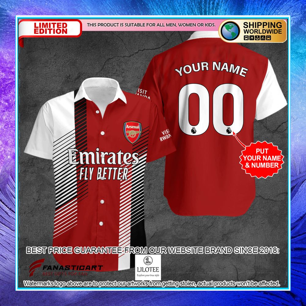 personalized arsenal fc fly better red hawaiian shirt 1 343