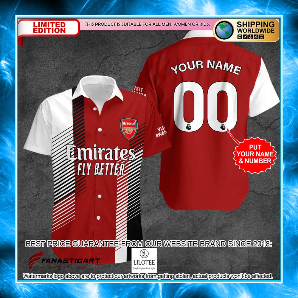 personalized arsenal fc fly better red hawaiian shirt 1 451
