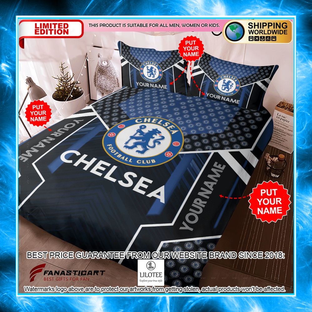personalized chelsea fc bedding set 3 366