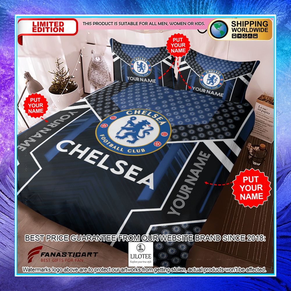 personalized chelsea fc bedding set 3 518