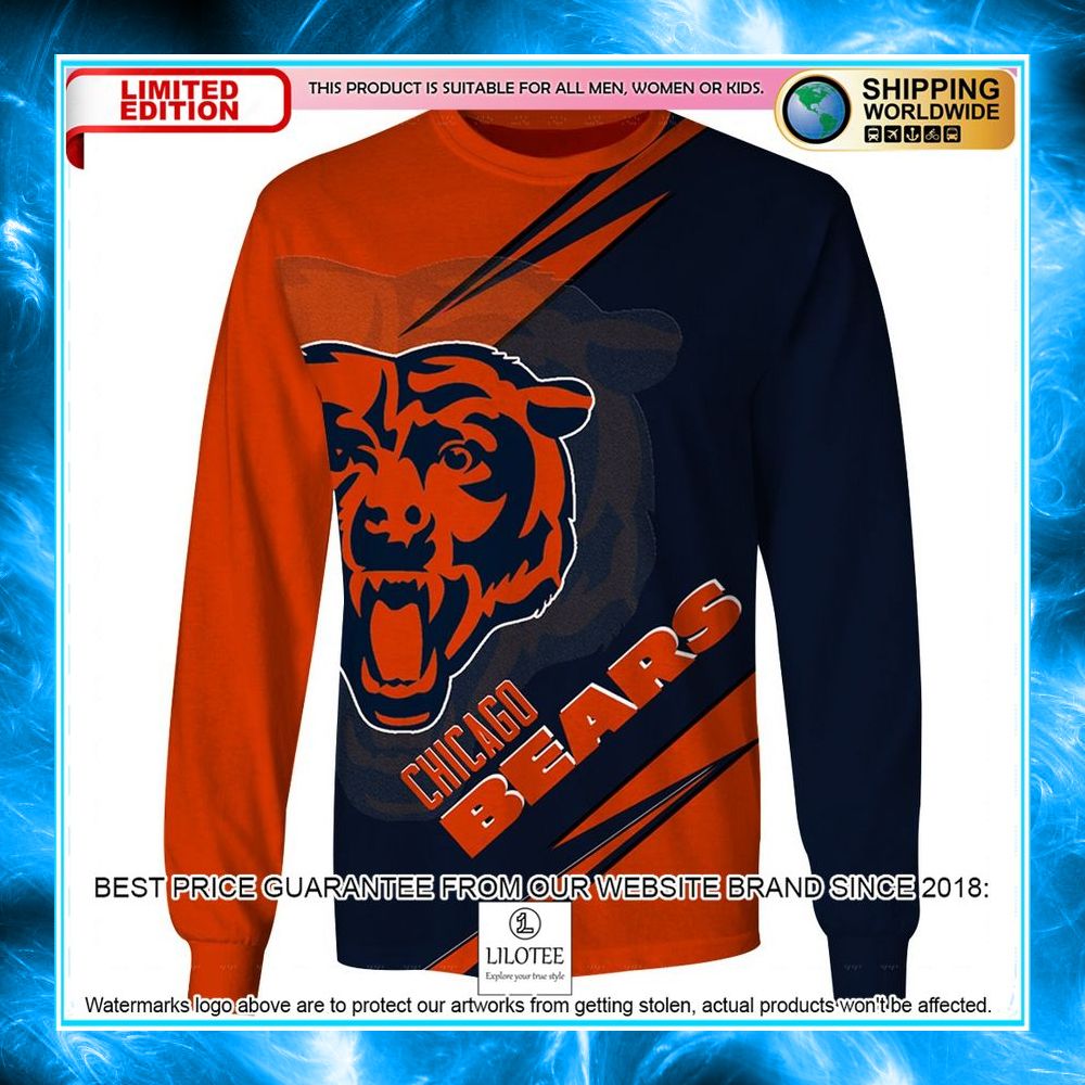 personalized chicago bears nfl orange 3d shirt hoodie 3 917
