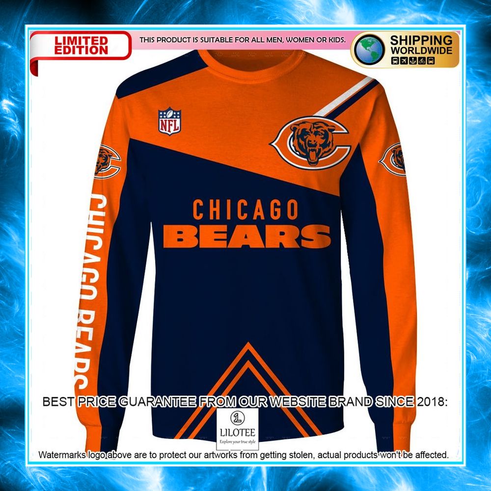 personalized chicago bears orange 3d shirt hoodie 3 229