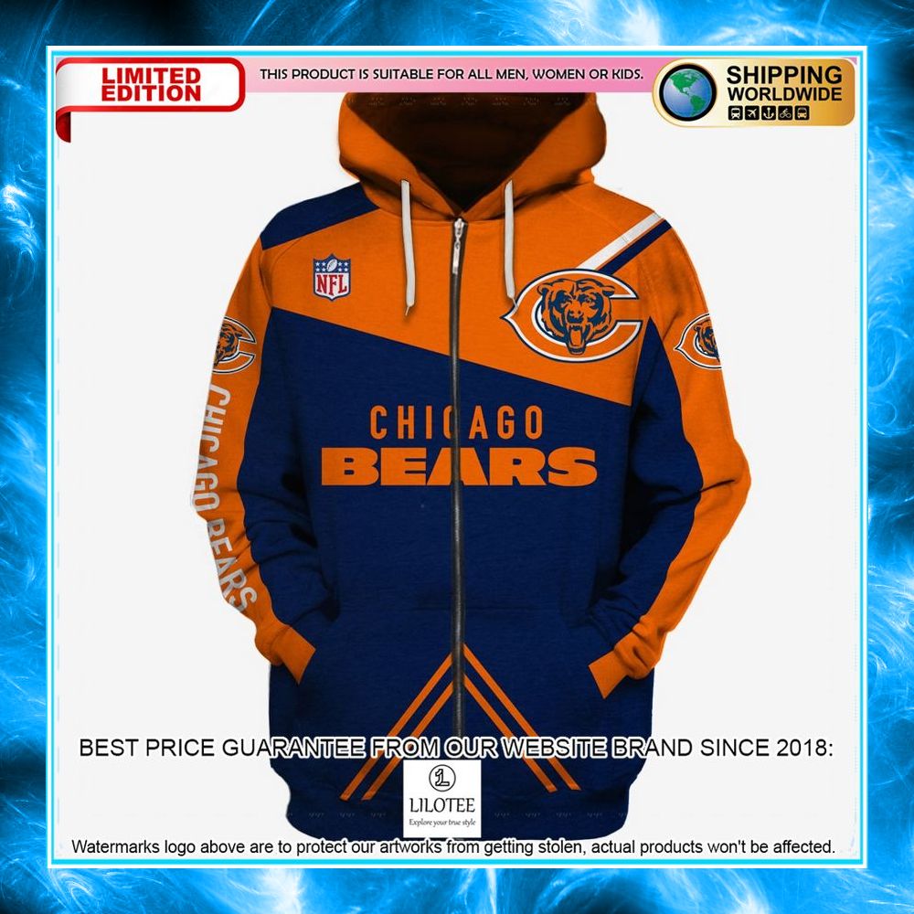 personalized chicago bears orange 3d shirt hoodie 4 14
