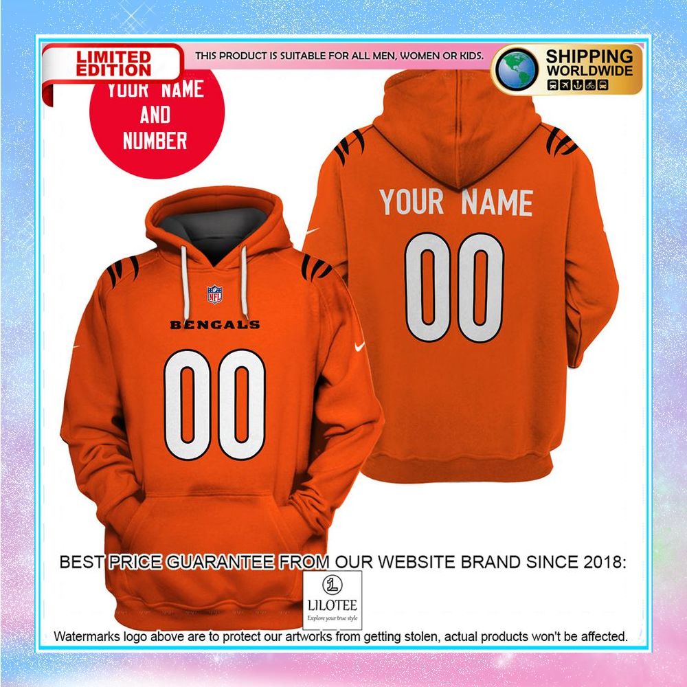 personalized cincinnati bengals orange shirt hoodie 1 355