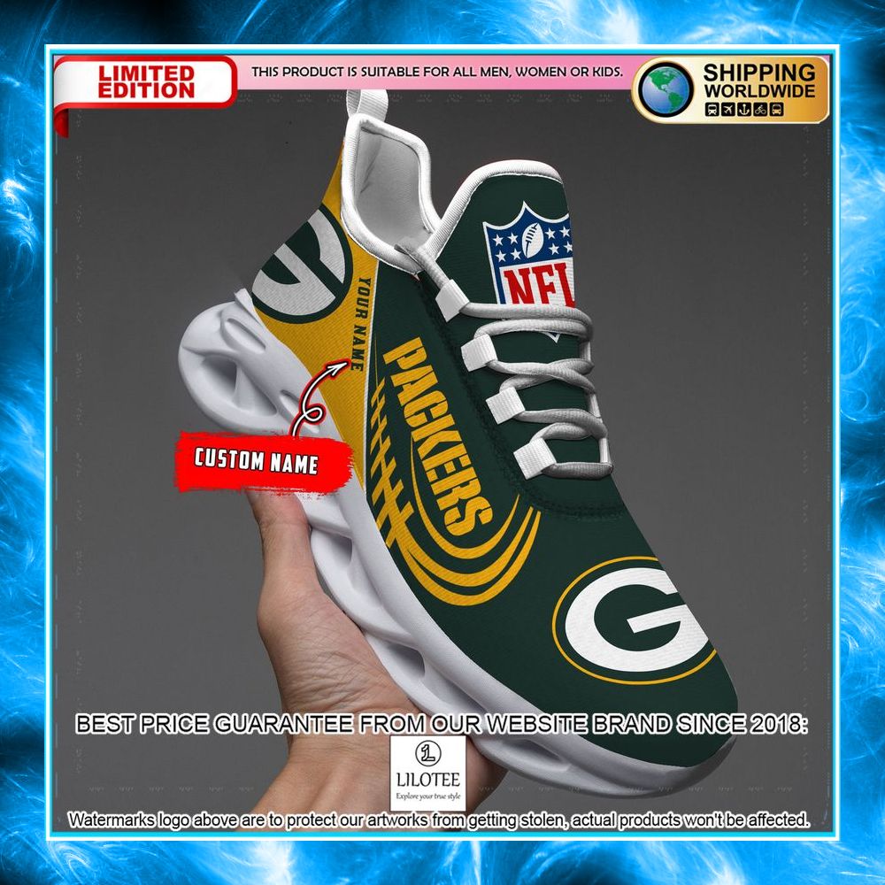 personalized green bay packers max soul shoes 1 578