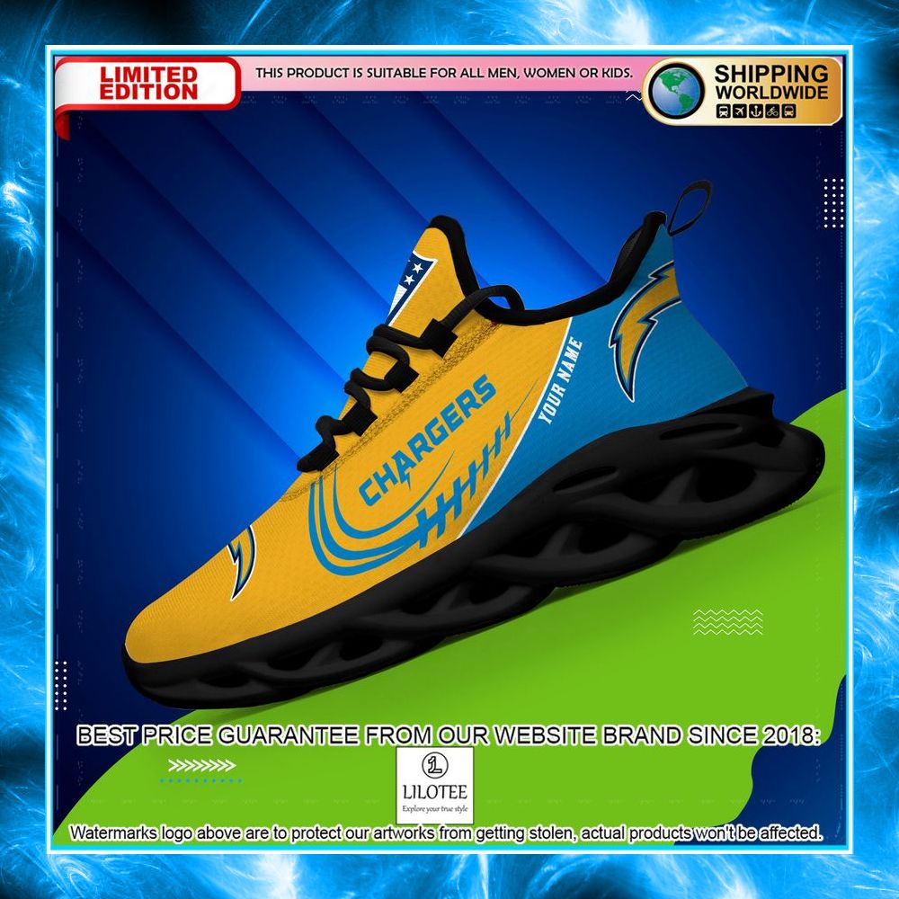 personalized los angeles chargers max soul shoes 2 280