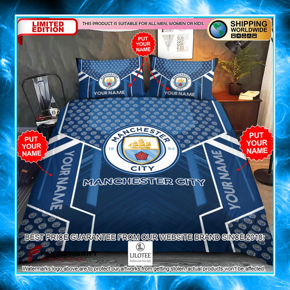 personalized manchester city fc bedding set 1 772