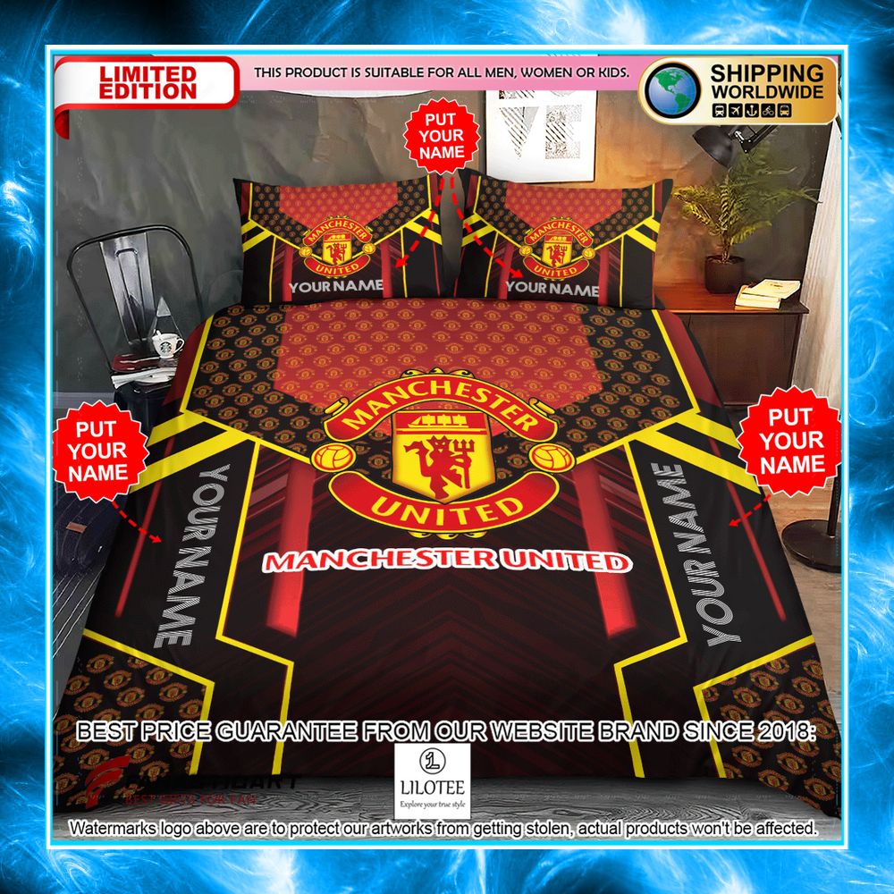 personalized manchester united bedding set 1 485