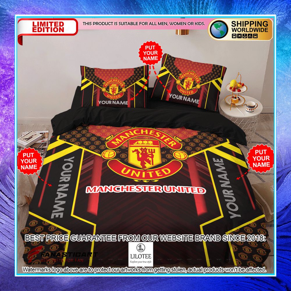 personalized manchester united bedding set 2 828