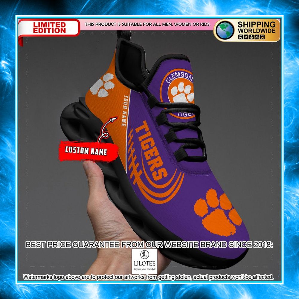 personalized ncaa teams clemson tigers max soul shoes 2 679