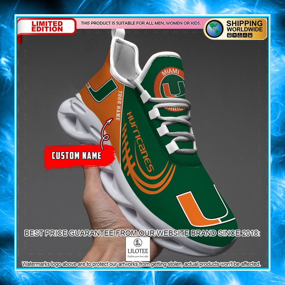 personalized ncaa teams miami hurricanes max soul shoes 1 472