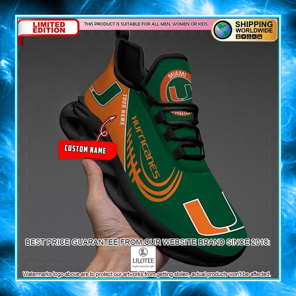 personalized ncaa teams miami hurricanes max soul shoes 2 878