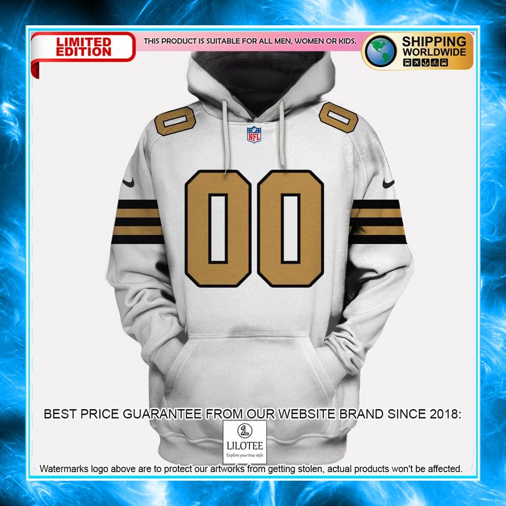 personalized new orleans saints white 3d shirt hoodie 1 501