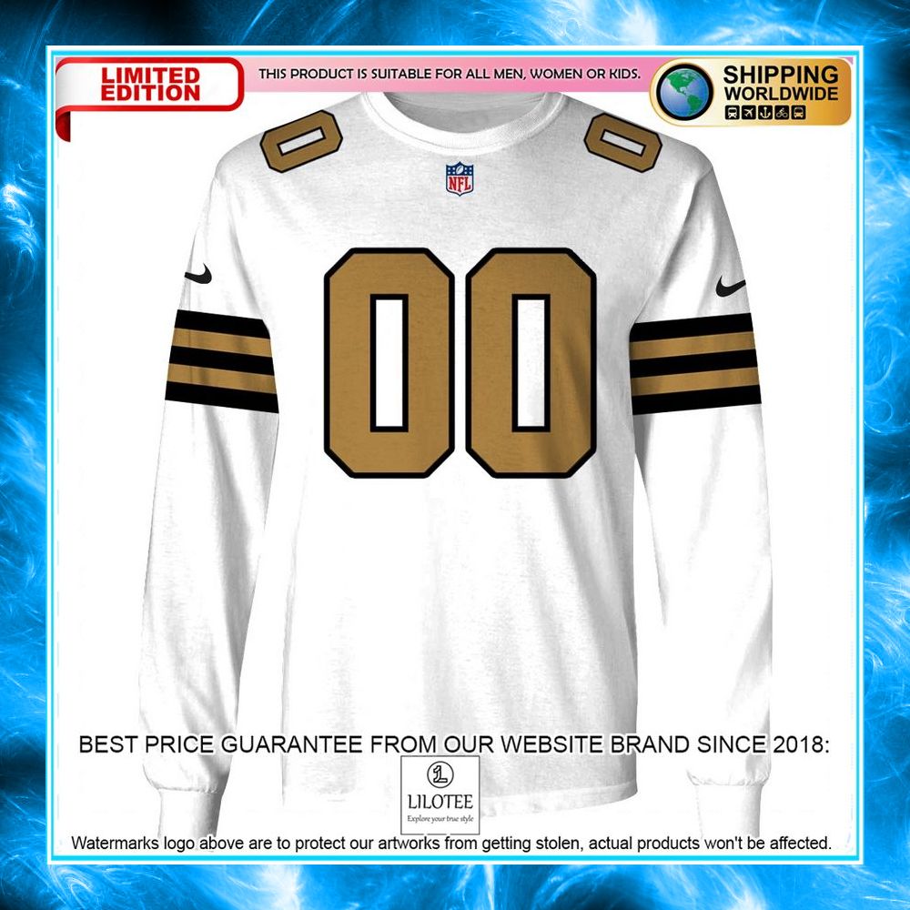 personalized new orleans saints white 3d shirt hoodie 3 280