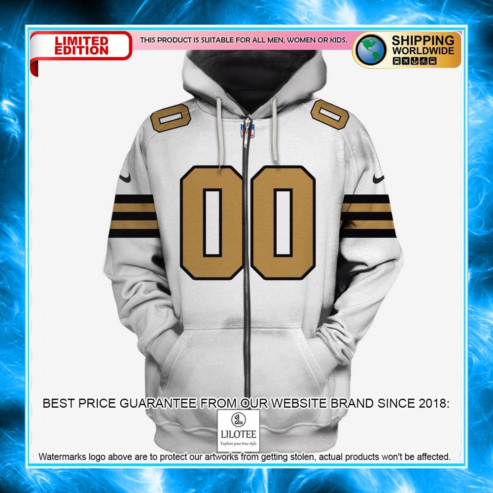 personalized new orleans saints white 3d shirt hoodie 4 879