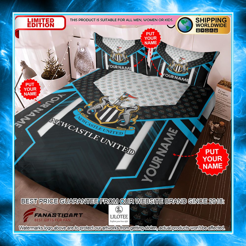 personalized newcastle united fc bedding set 3 622