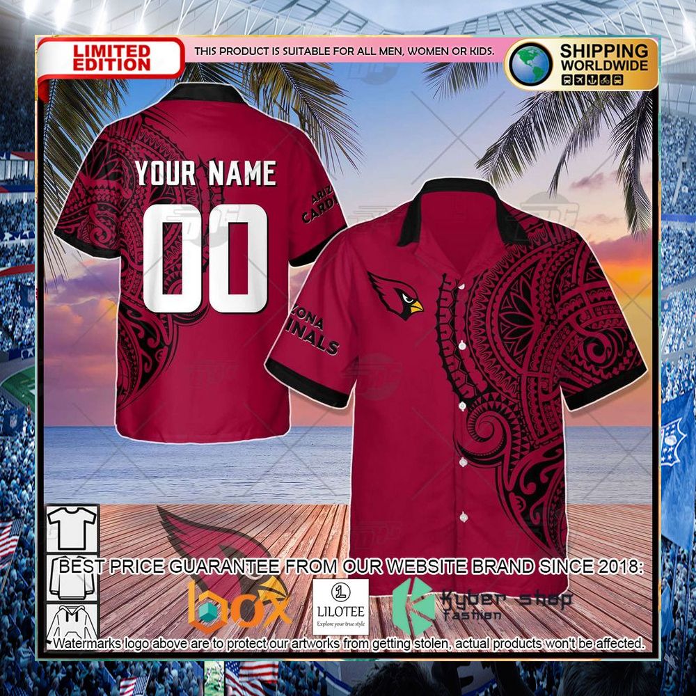 personalized nfl arizona cardinals tattoo hawaiian shirt 1 693