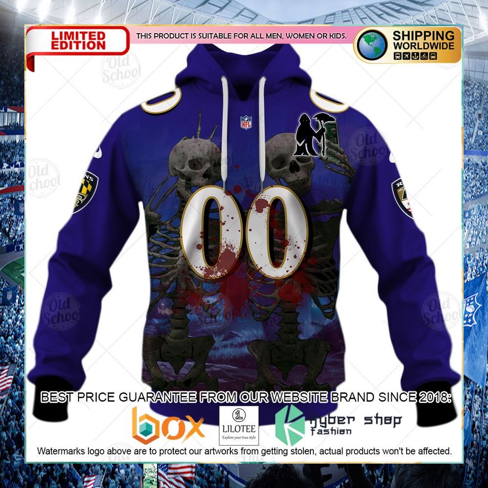 personalized nfl baltimore ravens halloween horror hoodie shirt 2 780