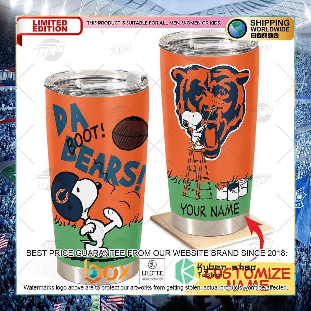 personalized nfl chicago bears snoopy tumbler 1 10