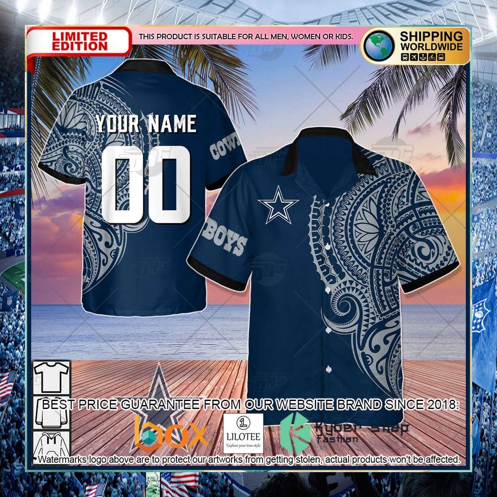 personalized nfl dallas cowboys tattoo hawaiian shirt 1 271