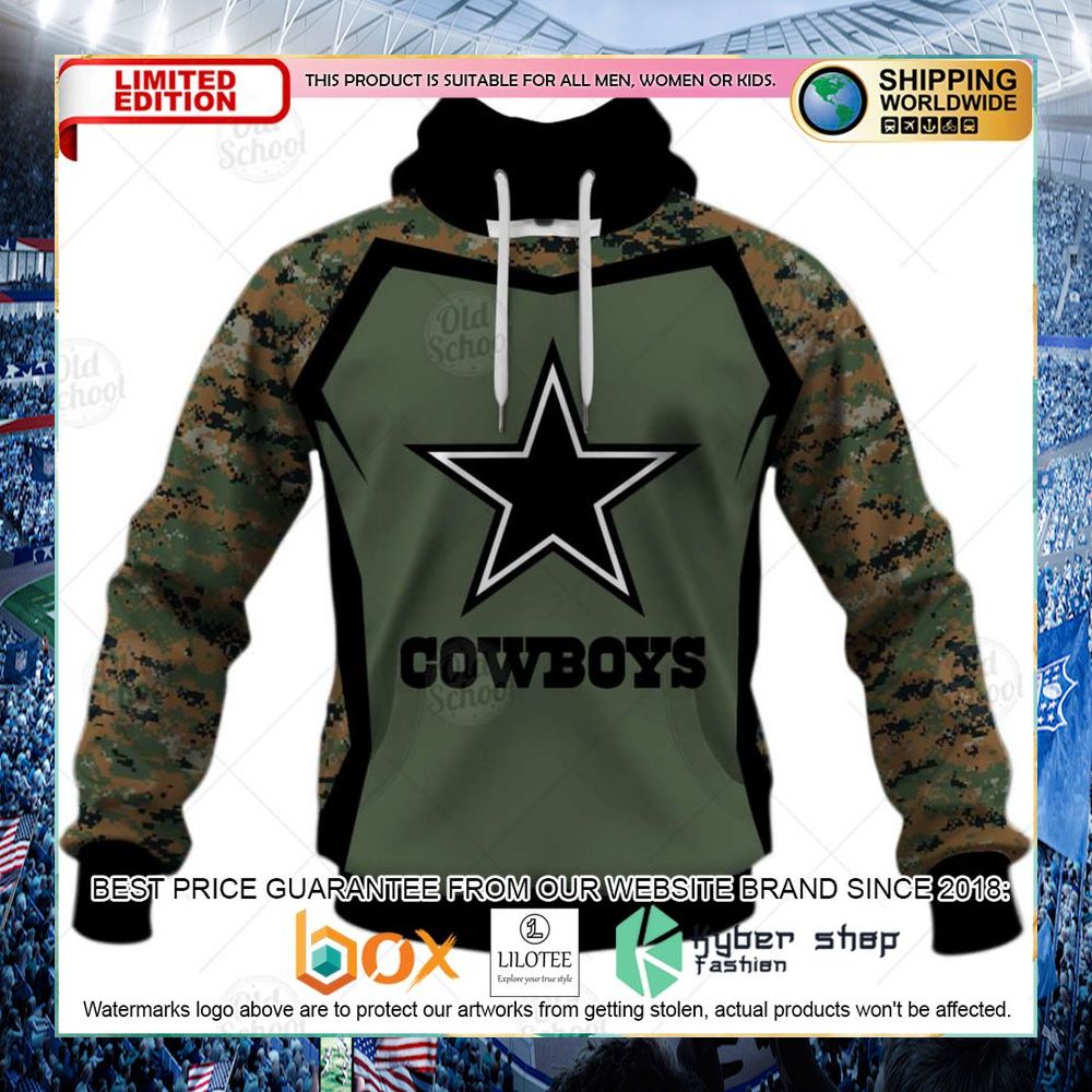personalized nfl dallas cowboys veterans day camo hoodie shirt 2 839